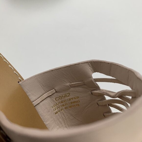 J. CREW MARLOW HUARACHE MULES Leather Light Blush 3.5" Heel Sz 7.5 New with box - Picture 6 of 11